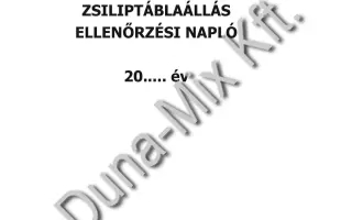 Zsiliptábla - állás ellenőrzési napló (25 lapos) 1